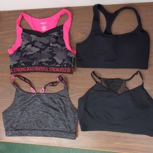 Lot of 4 sports bras